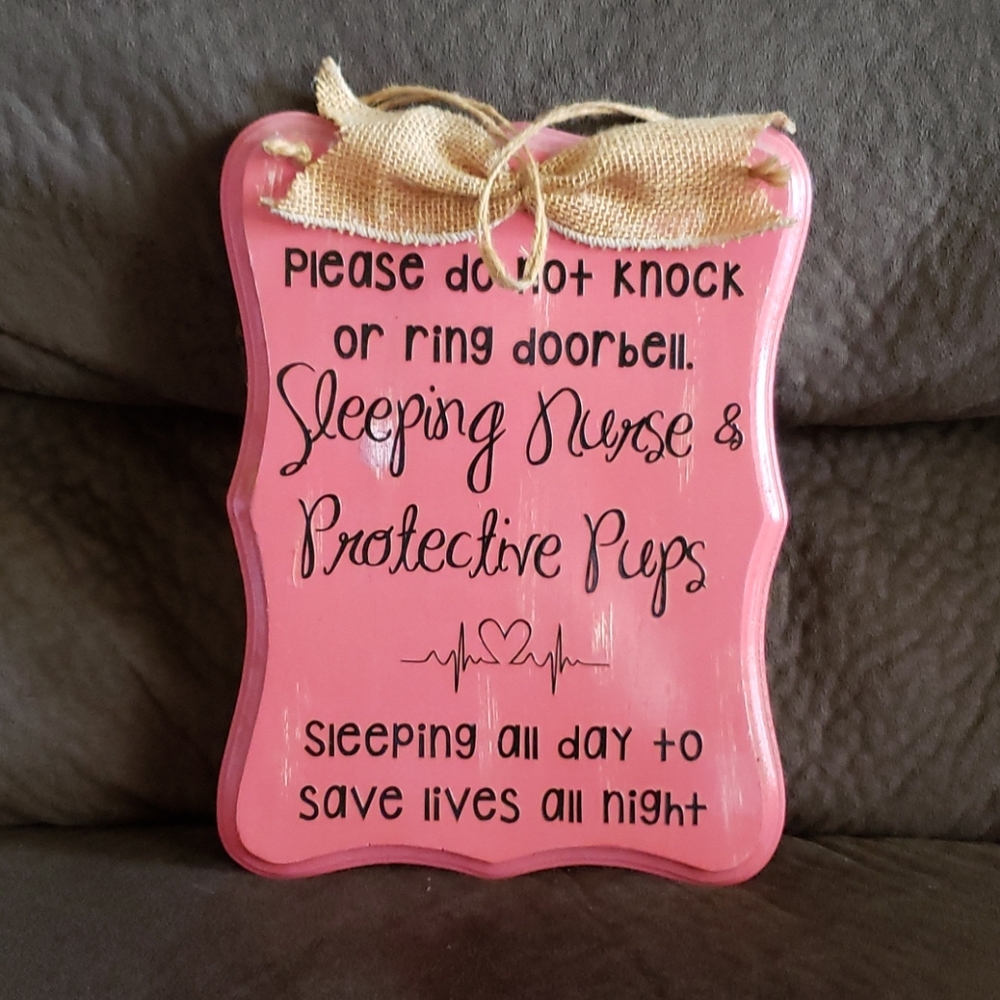 Nightshift nurse door hanger